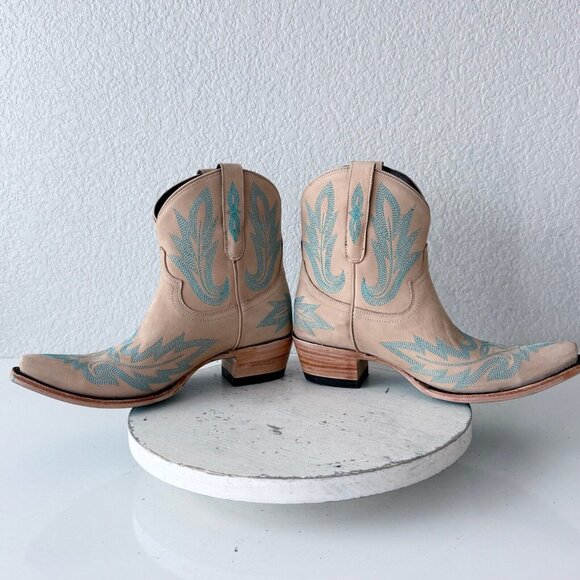 Lane LEXINGTON Womens Cowboy Bootie Sz 9 Sand and Stream Western Cowgirl Boots - Picture 9 of 13